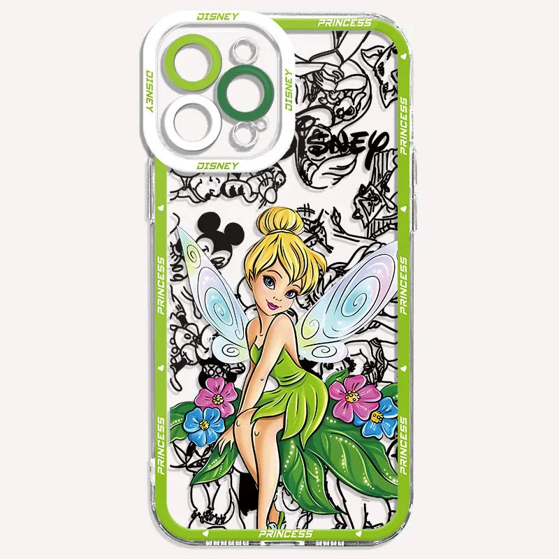 Phone Case for iPhone 14 Pro Max 11 Pro 15 Pro 13 Mini XS Max SE XR 12 7 8 Disney Princess Funny Transparent Soft Cover